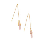 Rose Quartz Threader Earrings