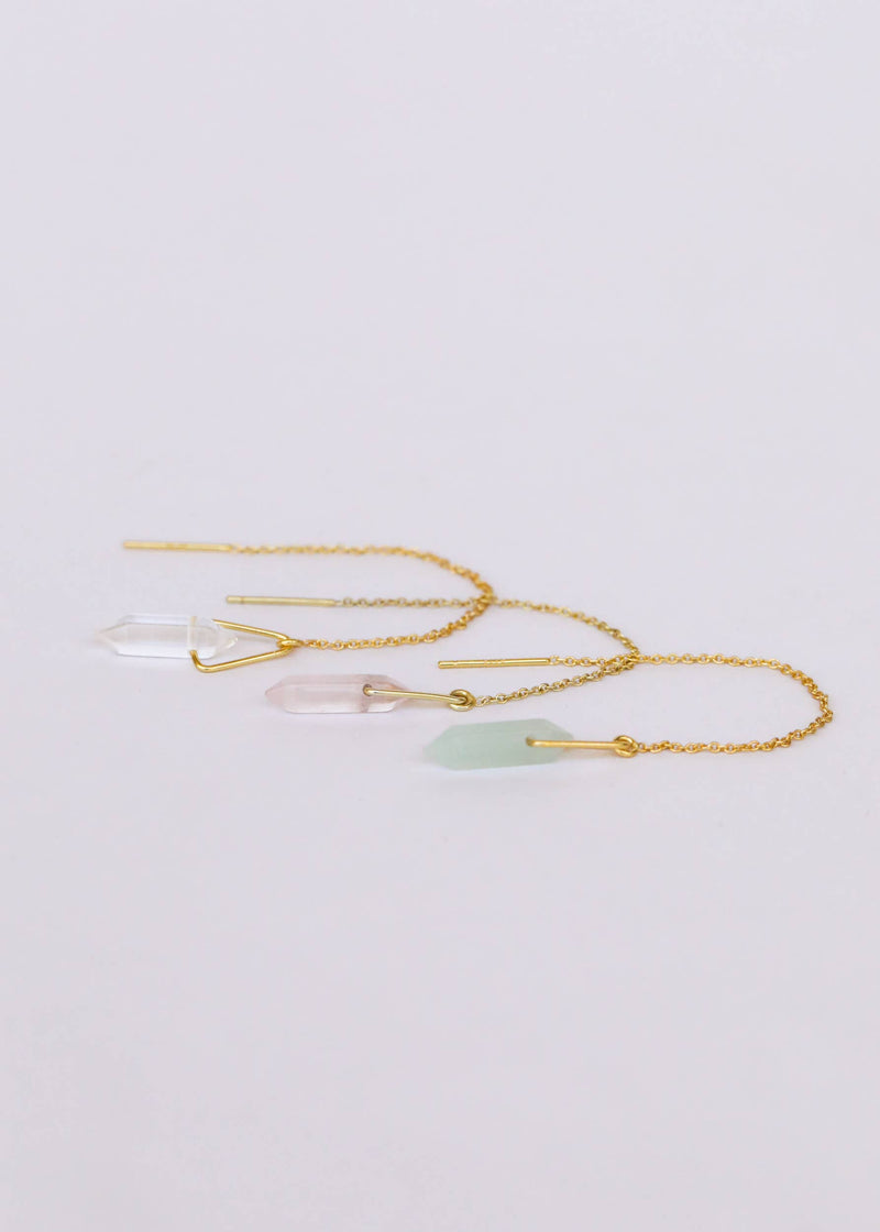 Amazonite Crystal Threader Earrings