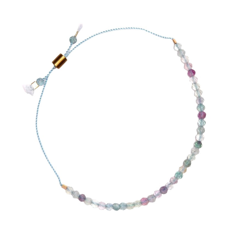 Fluorite Dainty Gemstone Adjustable Bracelet