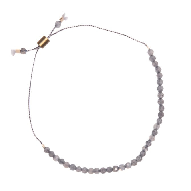 Labradorite Dainty Gemstone Adjustable Bracelet