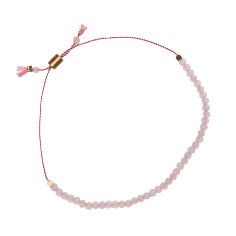 Rose Quartz Dainty Gemstone Adjustable Bracelet