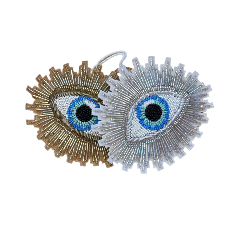 Tinsel Sequin Burst Evil Eye Ornament