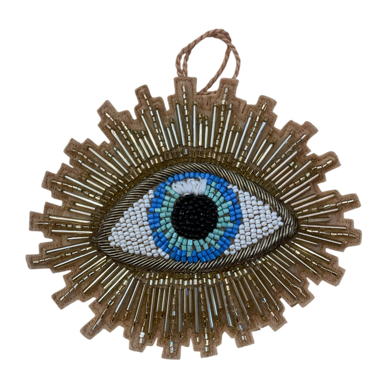 Tinsel Sequin Burst Evil Eye Ornament