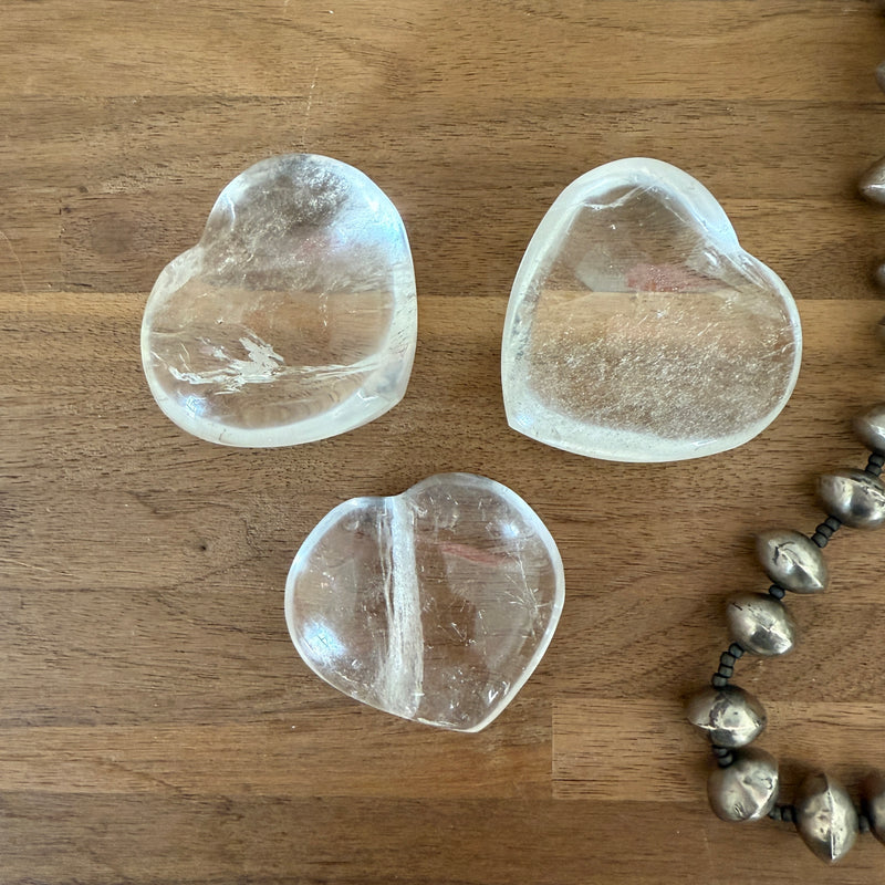 Clear Quartz Crystal Polished Heart