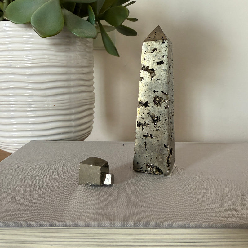 Pyrite Crystal Polished Tower