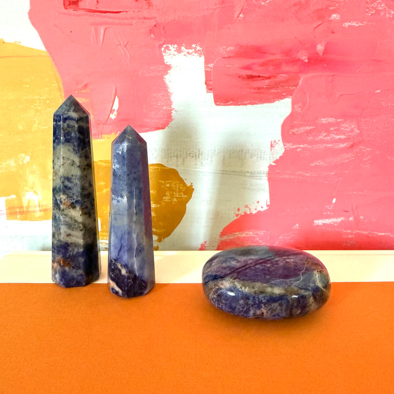 Sodalite Crystal Polished Obelisk Tower