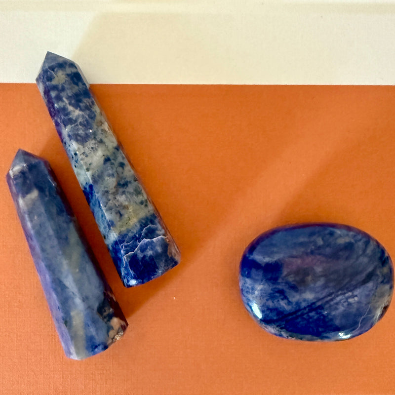 Sodalite Crystal Polished Obelisk Tower