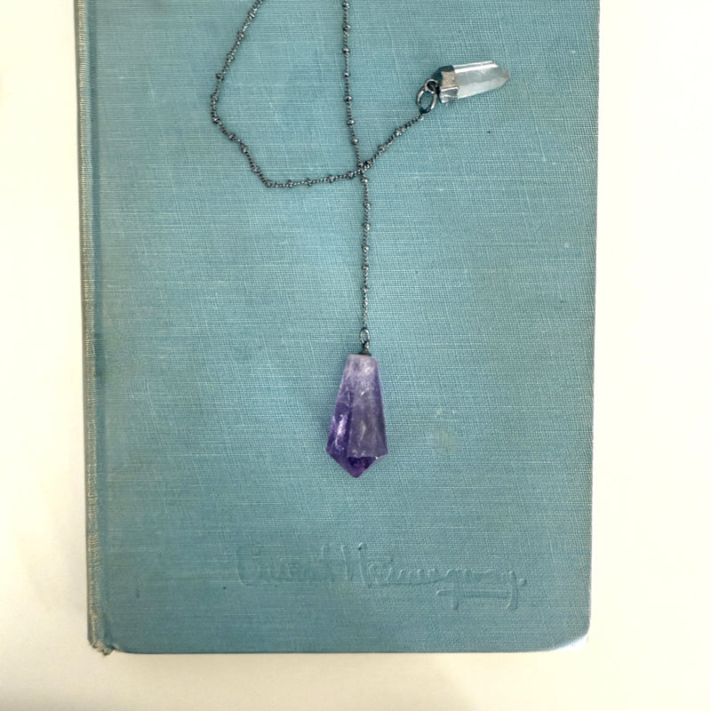 Violet Light Amethyst Crystal Pendulum