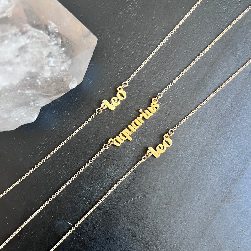 Zodiac Name Necklace