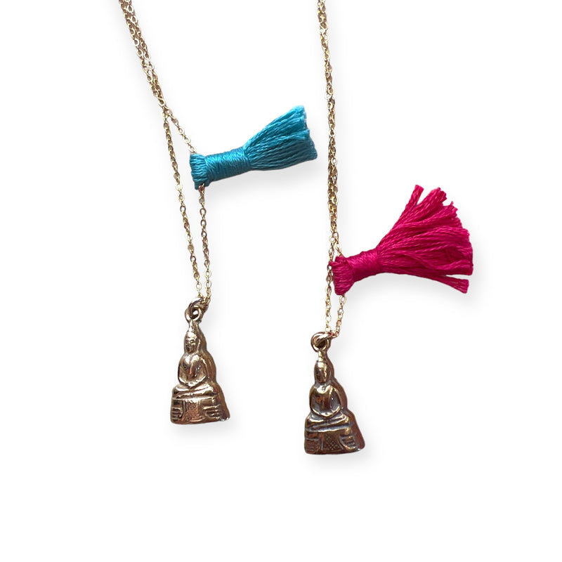 Bronze Buddha Necklace with Tassel