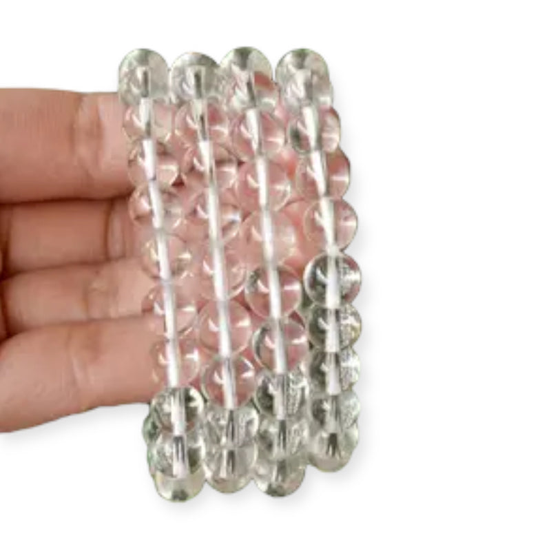 Clear Quartz Crystal 8mm Bead Bracelet