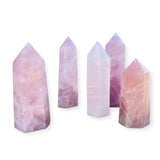 Polished Rose Quartz Crystal Obelisk Tower