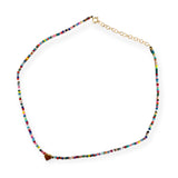 Colorful Glass Bead Heart Necklace