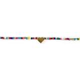 Colorful Glass Bead Heart Necklace