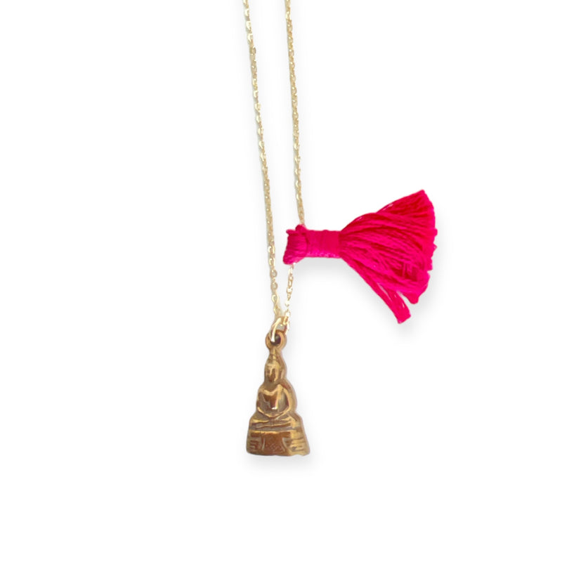 Bronze Buddha Necklace with Tassel