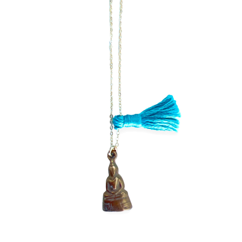 Bronze Buddha Necklace with Tassel