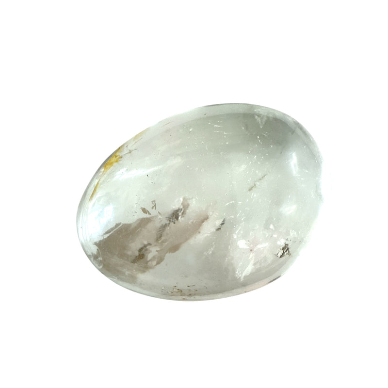 Clear Quartz Crystal Polished Gallet Palm Stone