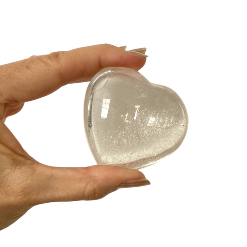 Clear Quartz Crystal Polished Heart