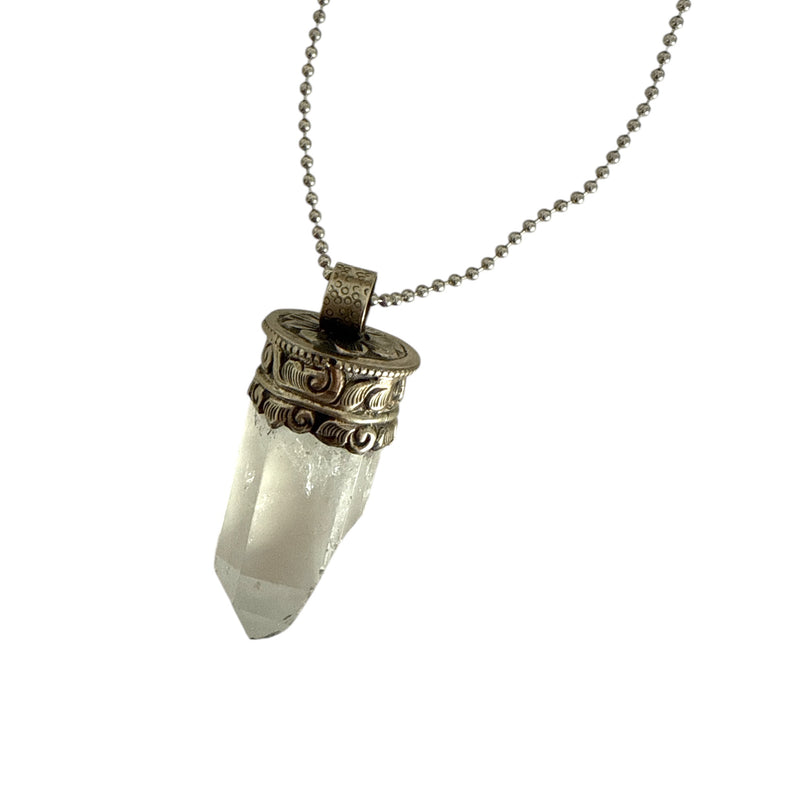 Large Clear Quartz Point Necklace