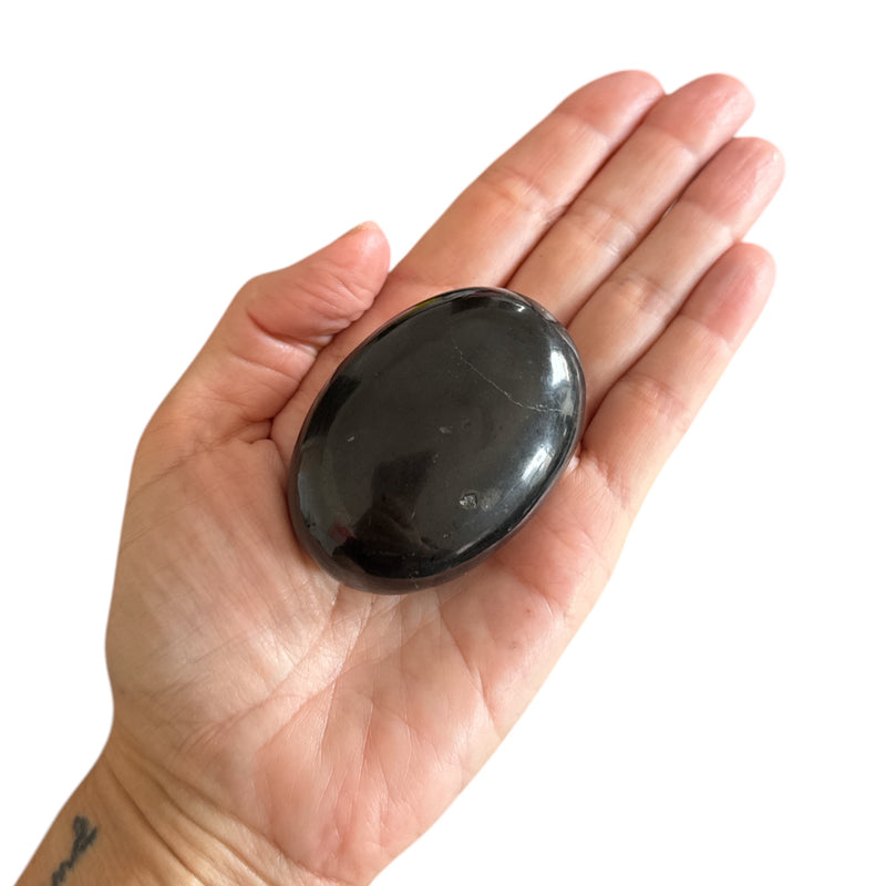 Black Tourmaline Polished Palm Stone