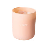 Love Candle with Rose Quartz Crystal