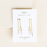 Rose Quartz Threader Earrings