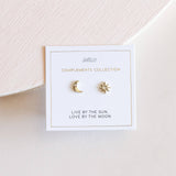 Sun & Moon Gold Stud Earrings