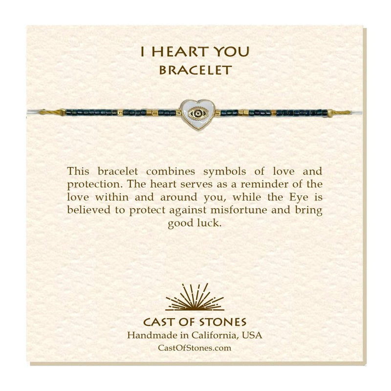 I Heart You Gemstone Adjustable Bracelet