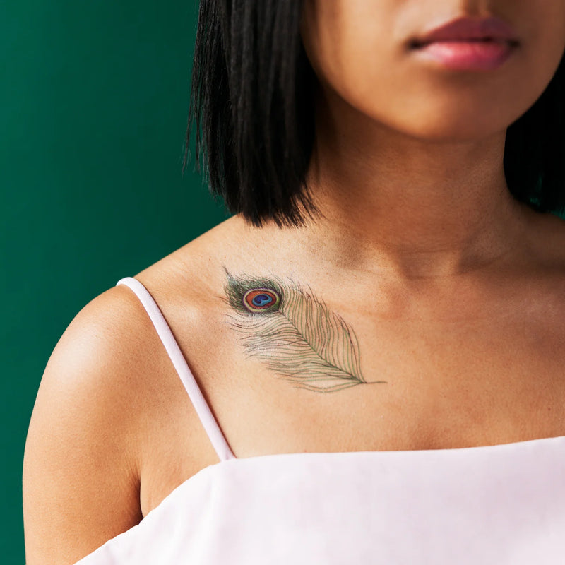 Peacock Feather Temporary Tattoo